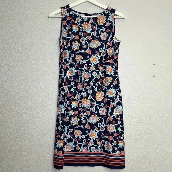 Talbots Petites Women's Size P Effortless Jersey Shift Dress in Stitched Floral - Picture 2 of 10